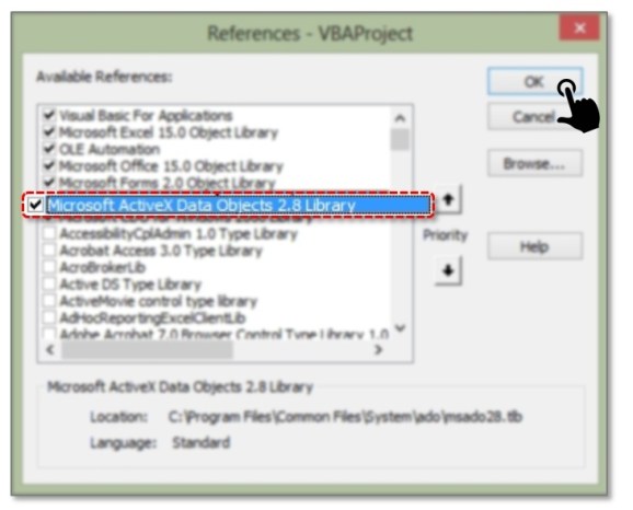 VBA-page-Reference-ActiveX-Data-Objects