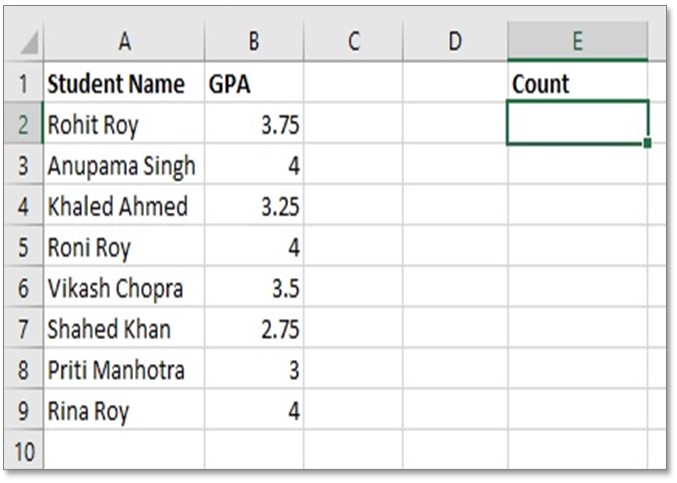 countif function in excel