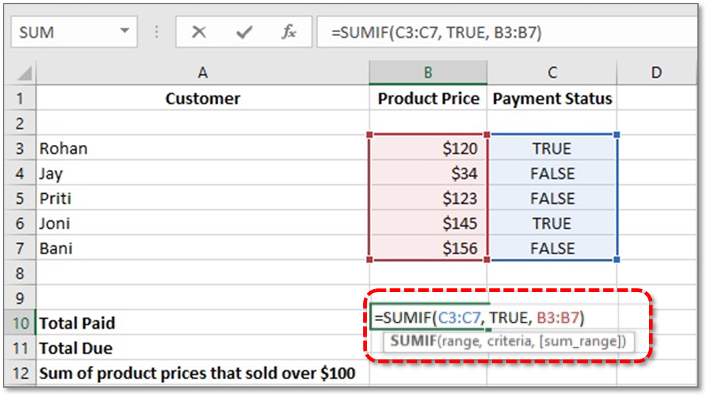 How To Use Sumif Function In Excel Sumifrange Criteria Sumrange 6091