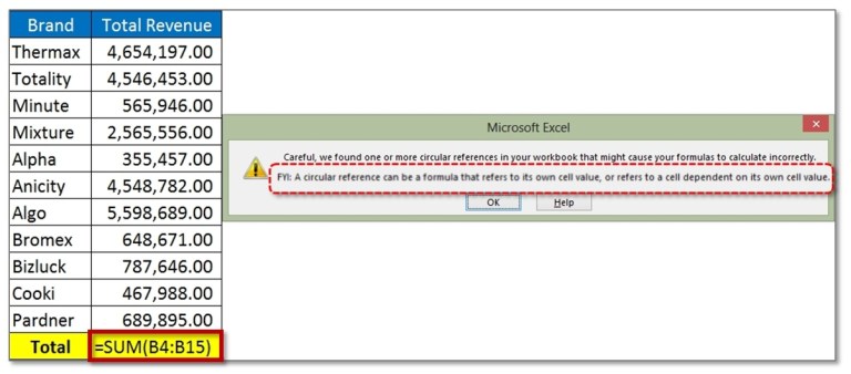 Buscar referencia circular excel 2013