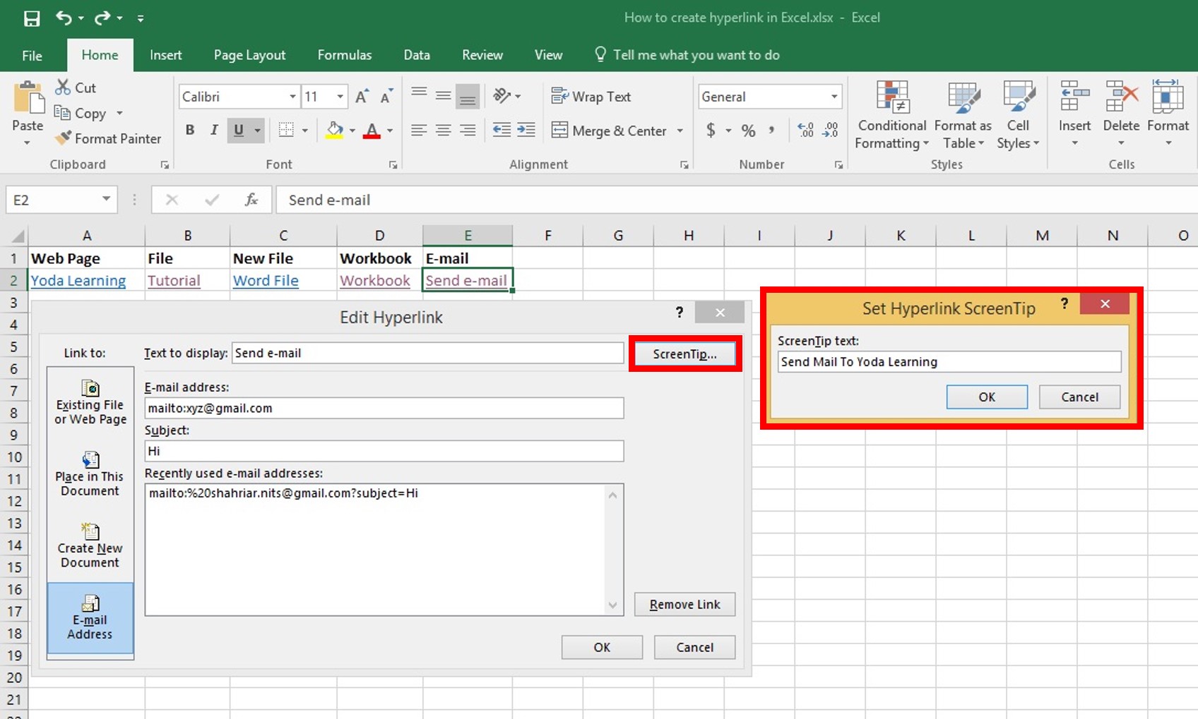 Excel Tricks Create Hyperlink In Excel Hyperlink Function In Excel