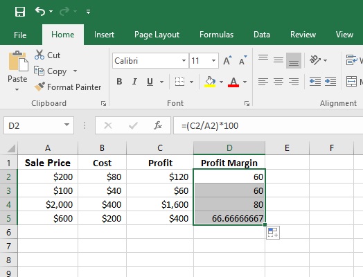 simple stock profit calculator