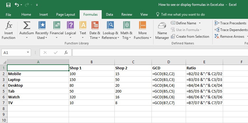 excel formulas