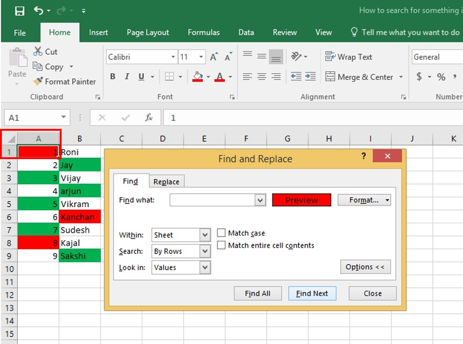 How To Find A Word In Excel Sheet