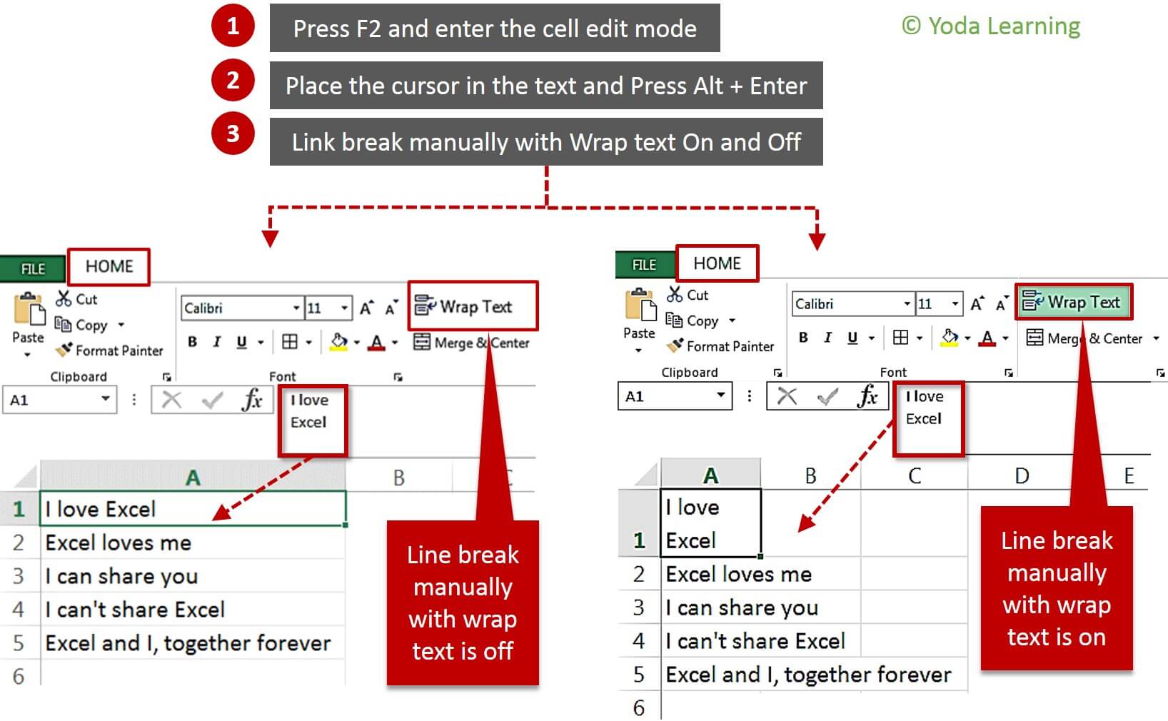 How To Quickly Wrap Text In Excel Cells Fix Content In Single Cell Excel 5295