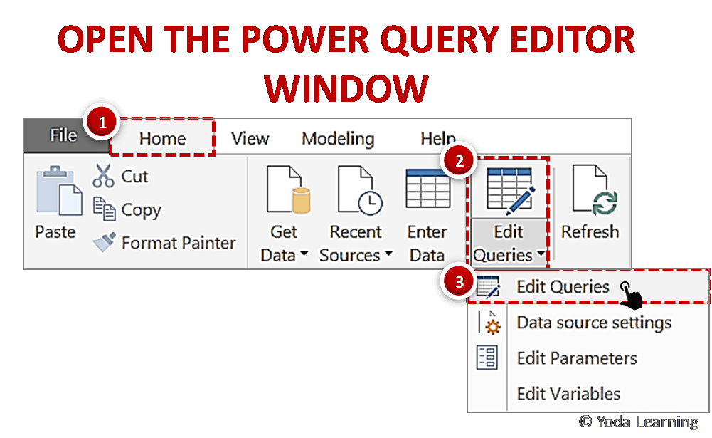  OPEN THE POWER QUERY EDITOR WINDOW