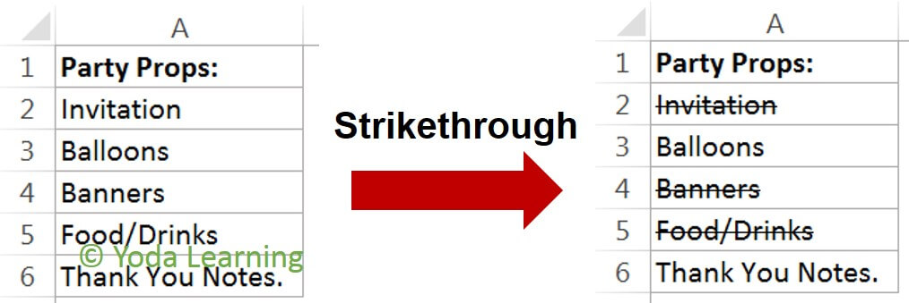 mac excel shortcut for strikethrough